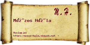Mózes Héla névjegykártya